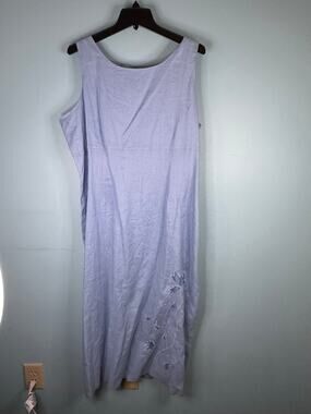 LINO USA Light blue/sky 100% linen sleeveless sheath maxi dress Size 2X
